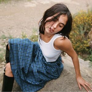 Rat Boi Dream skirt blue and black plaid